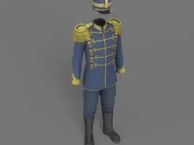Vintage Military Uniform Game Ready Low-poly 3D model