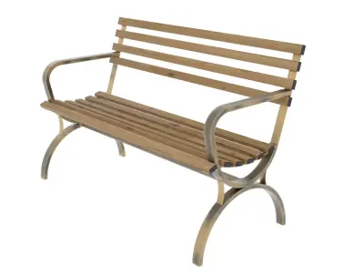 park bench 3D model purchase