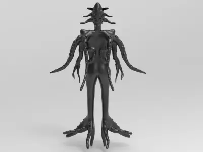 Female Human-Octopus Creature 3D model