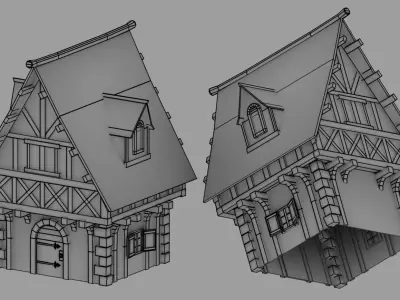 Medieval Habitation Low-poly 3D model