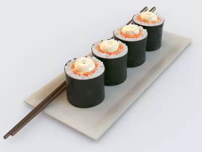 Sushi Salmon Maki 3D model