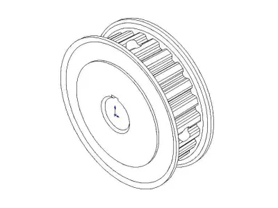 Timing Pulley MOD 24XL037-3FA5 Low-poly 3D model
