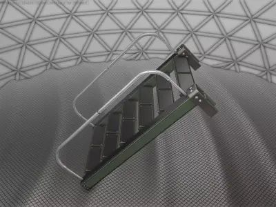 Sci-Fi Stairs - 18 - Green Version  Low-poly 3D model