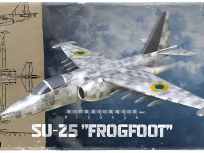 Modern military jet attack aircraft - SU-25 Frogfoot - Grach 3D print model