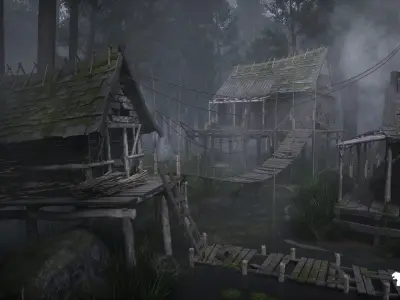 Witch Village Environment Low-poly 3D model