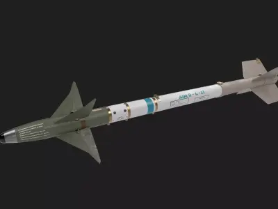 aim9 sidewinder air to air missile Low-poly 3D model