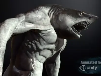 MutantShark shark Low-poly 3D model