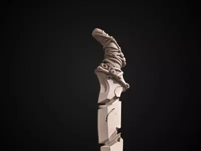 Stylized Orc Sword - Bonehook - Game Ready 3D model