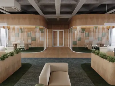 Contemporary Office Space 3D Model 3D model