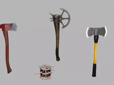 Medieval Polearms Weapon Pack Low-poly 3D Model Low-poly 3D model purchase