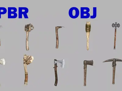 Medieval Polearms Weapon Pack 04 Low-poly 3D Model Low-poly 3D model