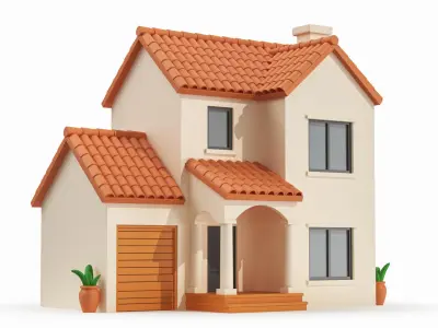 Cartoonish House Low Poly 3D Model 03 3D model