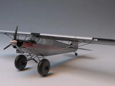 Piper Super Cub Bushplane Low-poly 3D model