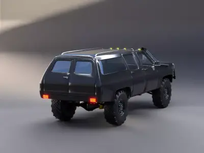 Rugged Offroad Expedition SUV Rigged Vehicle 3D Model Low-poly 3D model