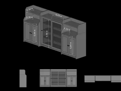 HAUGA storage combination 244x46x116 cm grey 357 EUR IKEA 3D model