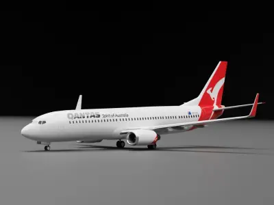 Boeing 737-800 Qantas  3D model