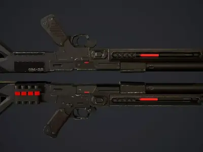 SCI-FI Shotgun Low-poly 3D model