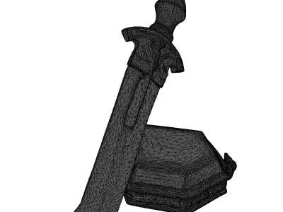 Glowing Crystal Dagger with Purple Gem 3D model
