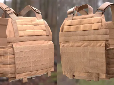 Plate Carrier 18 - All MH Bodies - UE5 Skeletons - Rigged Low-poly 3D model