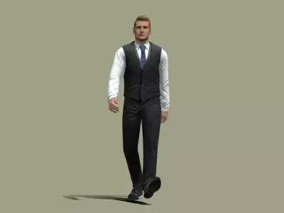 Business man walking Free 3D model