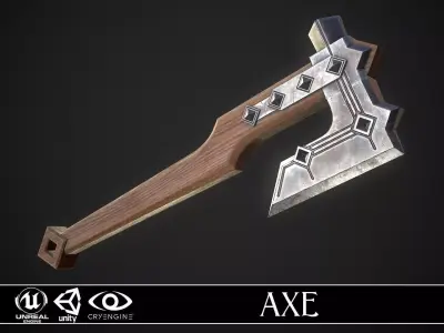 Dwarf Axe Low-poly 3D model