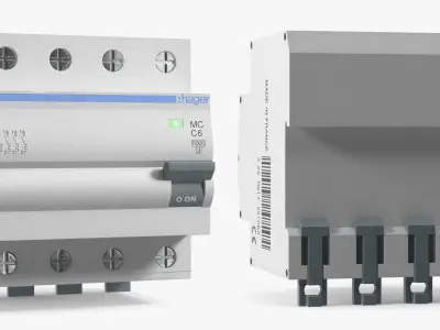 Hager Modular Four Pole Breaker 3D model