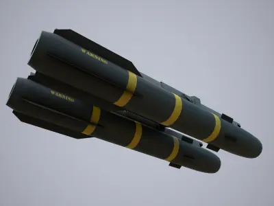 Missile AGM-114 Hellfire X2 Low-poly 3D model