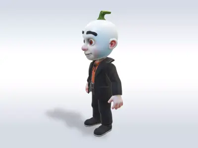 Cheerful Vampire Ghost Little Boy Character 3D model