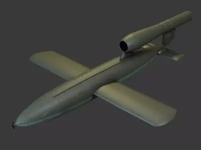 Fieseler Fi 103 V-1 flying bomb or missile Low-poly 3D model