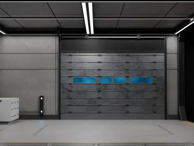 Futuristic Sci-Fi Control Room Free low-poly 3D model