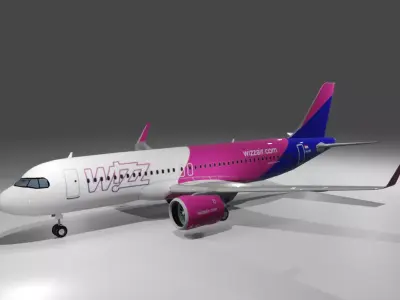 Wizz air airbus a320neo 3d model Low-poly 3D model