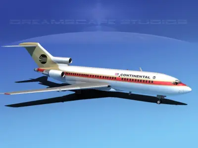 Boeing 727-100 Continental 1 3D model