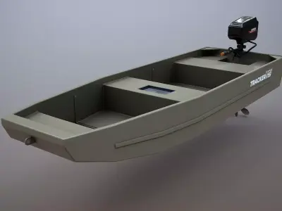 Fishing Boat Tracker Topper 15 Jon Boat Low-poly 3D model