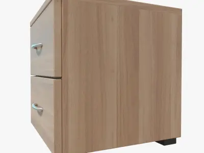 Nightstand bedside table with two drawers Free low-poly 3D model