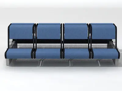 airport seat 01 3D model