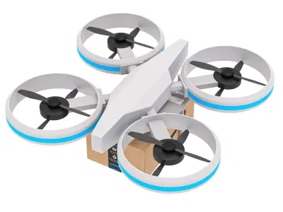 Amazon Quadrocopter Drone Delivery 3D model