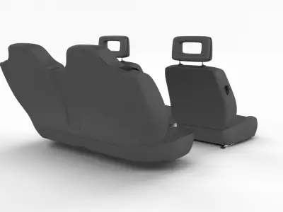 Generic Black Leather Car Seats 3D model