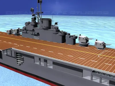 Ticonderoga Class Carrier CV-19 USS Hancock 3D model