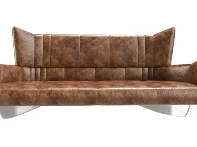 Leather Modern Sofa 3D Model  High-Quality Interior Furniture Free 3D model