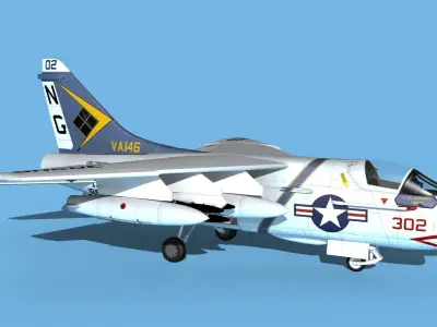Chance Vought A-7C Corsair II V22 USN 3D model