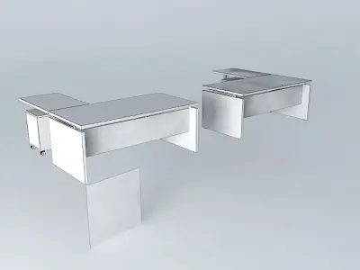 OFFICE DESK with MOBILE PEDESTAL-1800x1900x735mmH Free 3D model