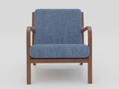 Modern wooden chair Low-poly 3D model purchase