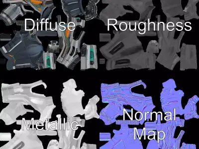 Futuristic Energy Rifle model pack Low-poly 3D model