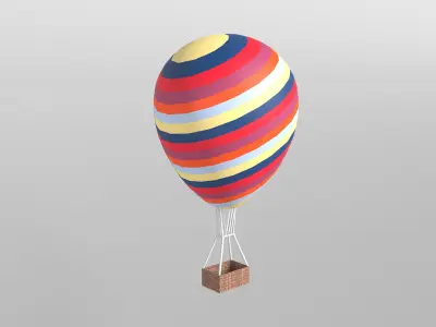 Hot Air Balloon v1 001 Low-poly 3D model