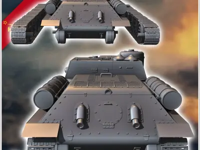 SU-85M tank destroyer - Soviet army WW2 Second World East front 3D print model