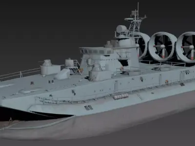 Zubr-class Hovercraft Low-poly 3D model