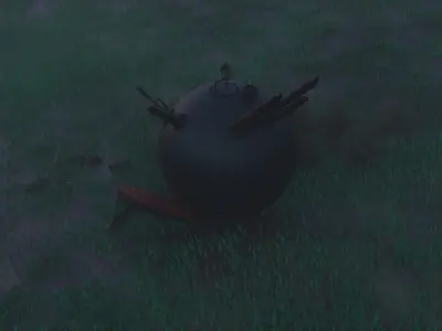 crashed spaceship 3D model