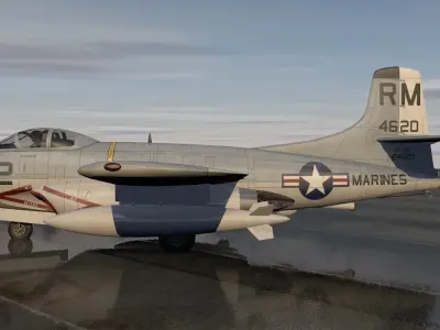 Douglas F3D-2 Skyknight 3D model