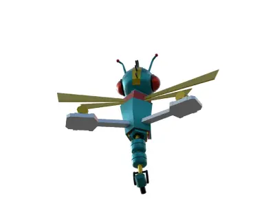Robotic Dragonfly Low-poly 3D model