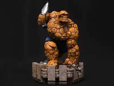 Fantastic 4 the Thing Statues 3D Model Ready to Print STL 3D print model